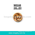 (#W0248) Round laser engraved natural wooden button